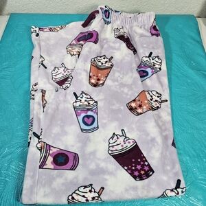 Wonder Nation Girls Plush Milkshake or Coffee Pajama Pants Size XXL